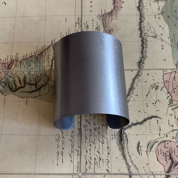 Handmade Upcycled Brushed Steel Cuff Bracelet S M - Picture 3 of 7